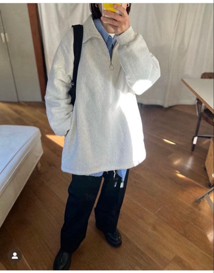 トップス pheeny athletic fleece half zip P/O