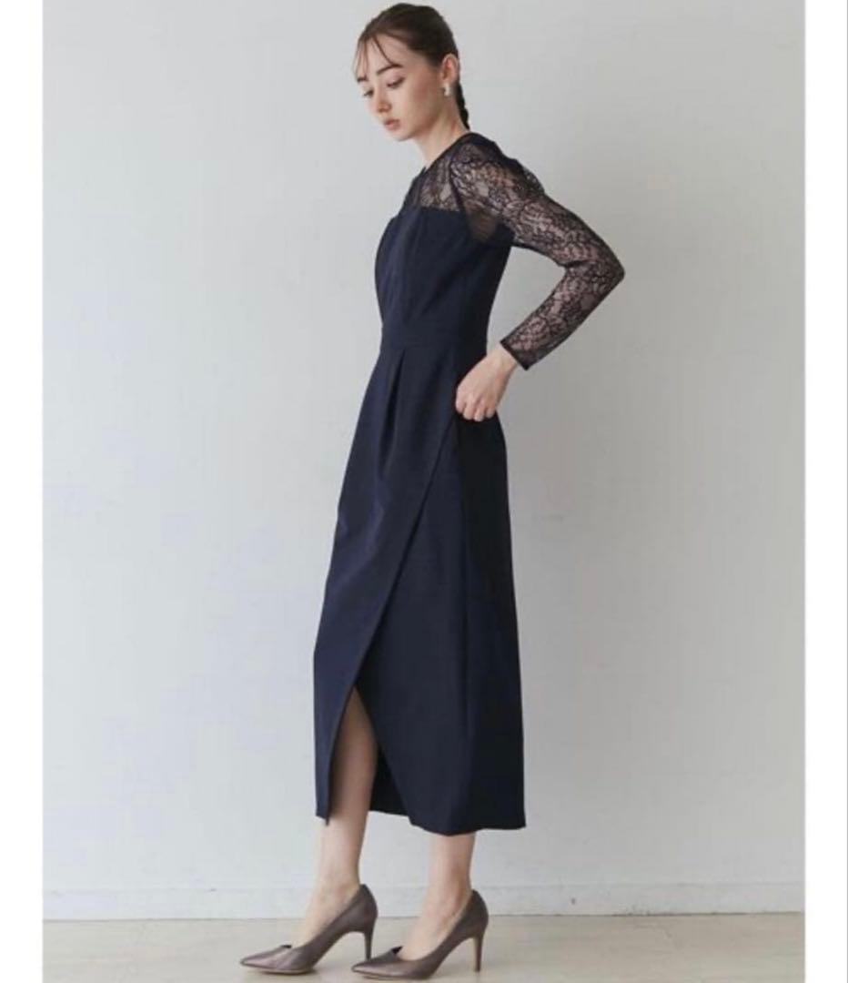 本日限定価格★ラグナムーン オケージョン スリーブレースカッティングドレス M