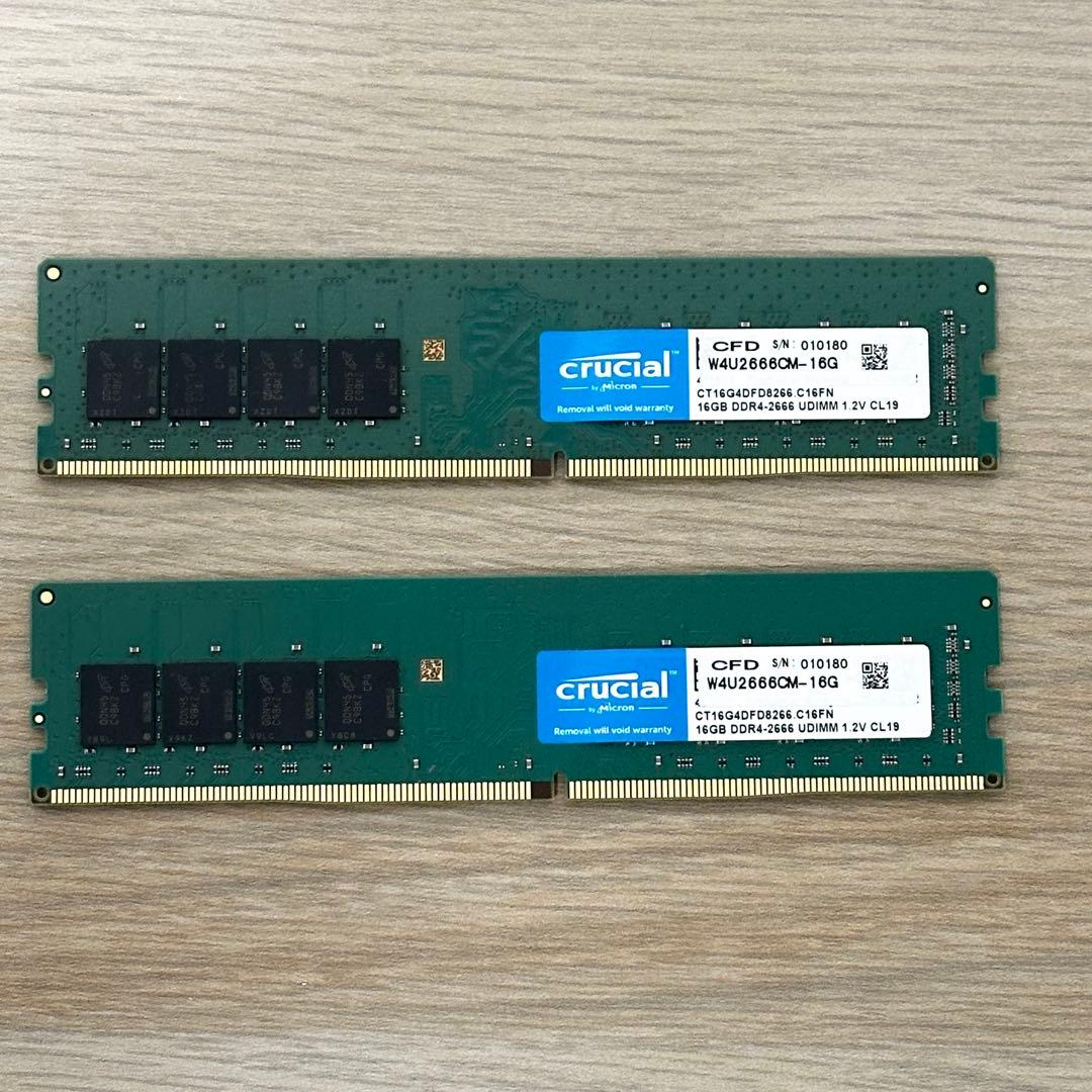 32GB(16GBx2枚) ✨ CRUCIAL DDR4 デスクトップ用メモリ