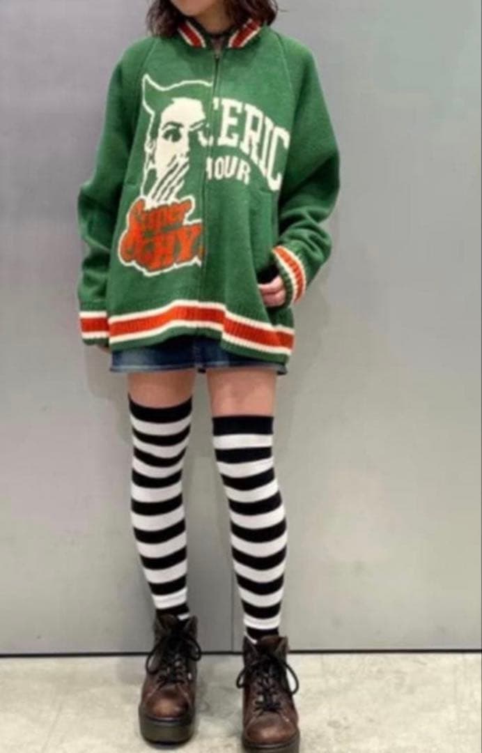 SUPER HYS 極美品 ジャカード ジャンパー アウター ブルゾン ニット