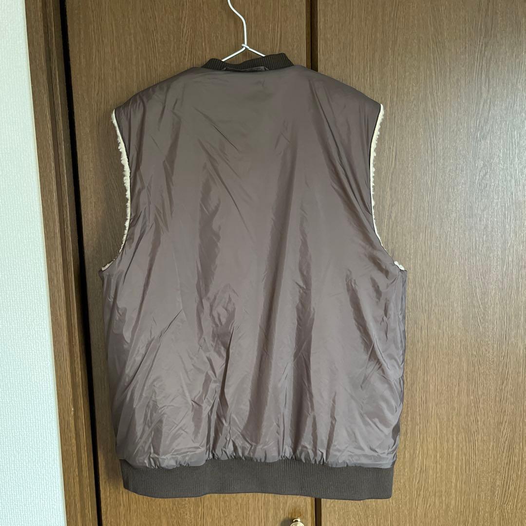 トップス ARMEN ZIP-UP FLEECE RIB COLLAR VEST