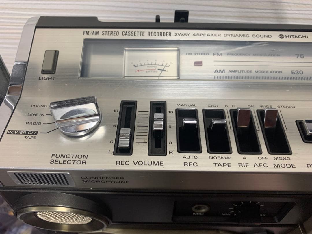 動作品HITACHI PERDISCO 日立 ラジカセ TRK-8180ラジオ