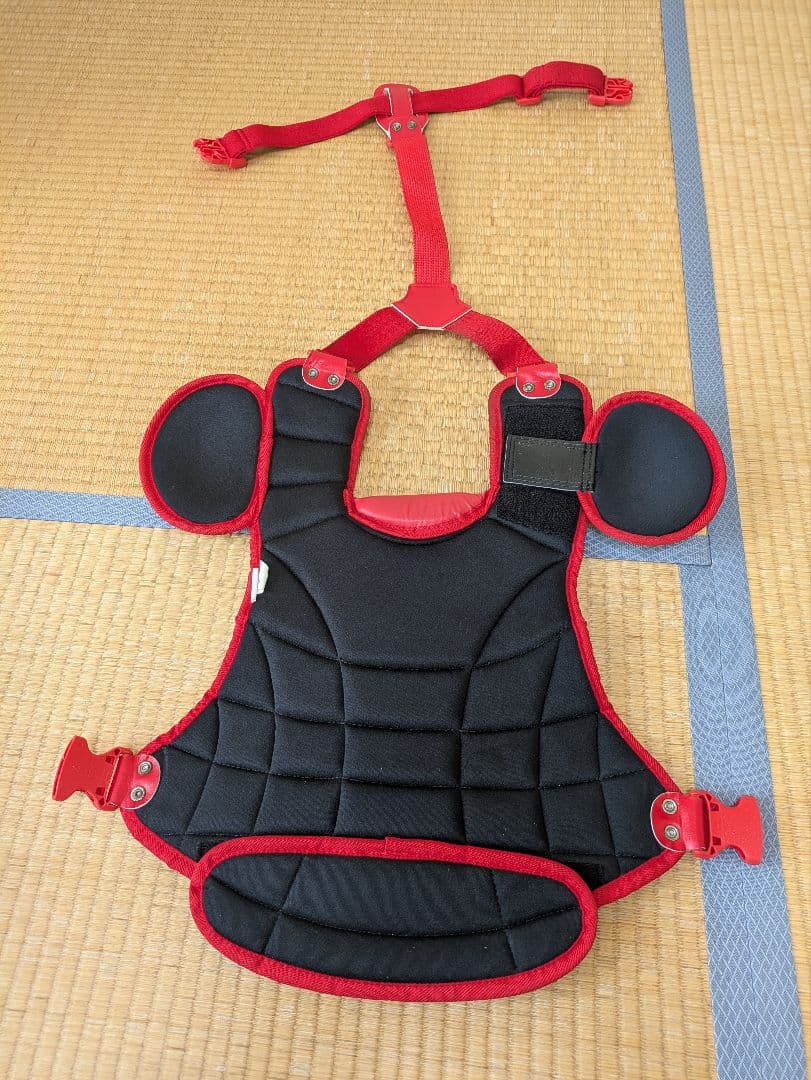 【T−5★】ミズノ　ソフトボールキャッチー防具セット（レッド）