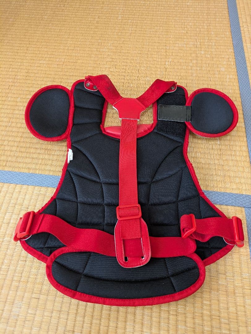 【T−5★】ミズノ　ソフトボールキャッチー防具セット（レッド）
