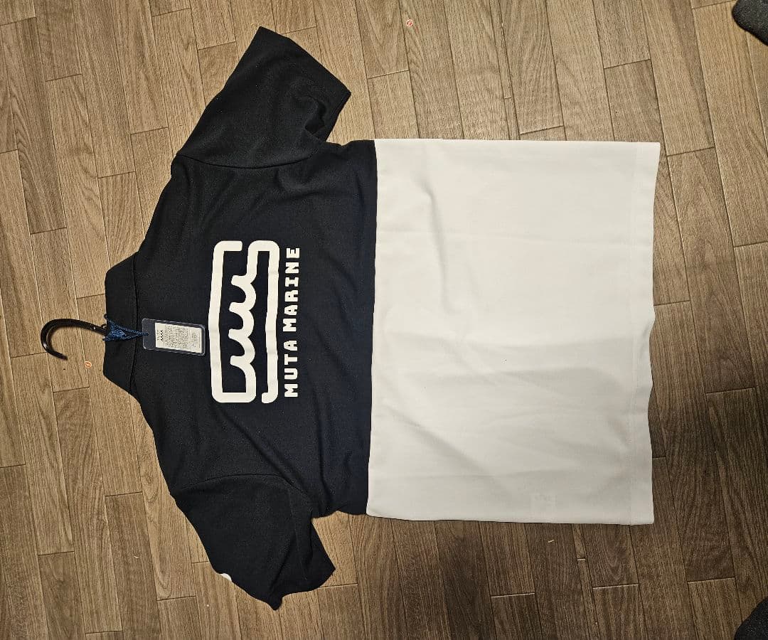 MUTA MARINE ポロシャツ 黒/白 サイズ8