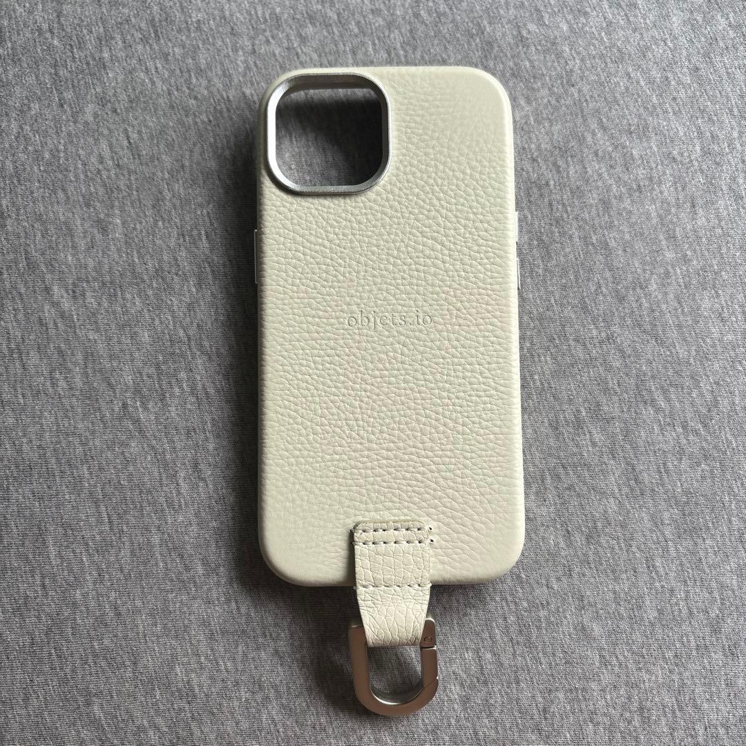 obji.studio ホワイト iPhone用ケース ストラップ付き