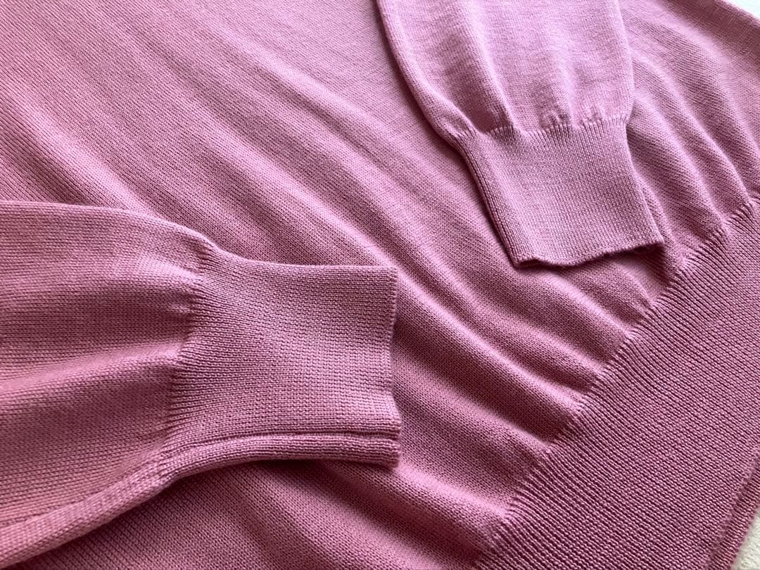 GRAN SASSO メリノウール 12G ハーフジップニット ピンク 52