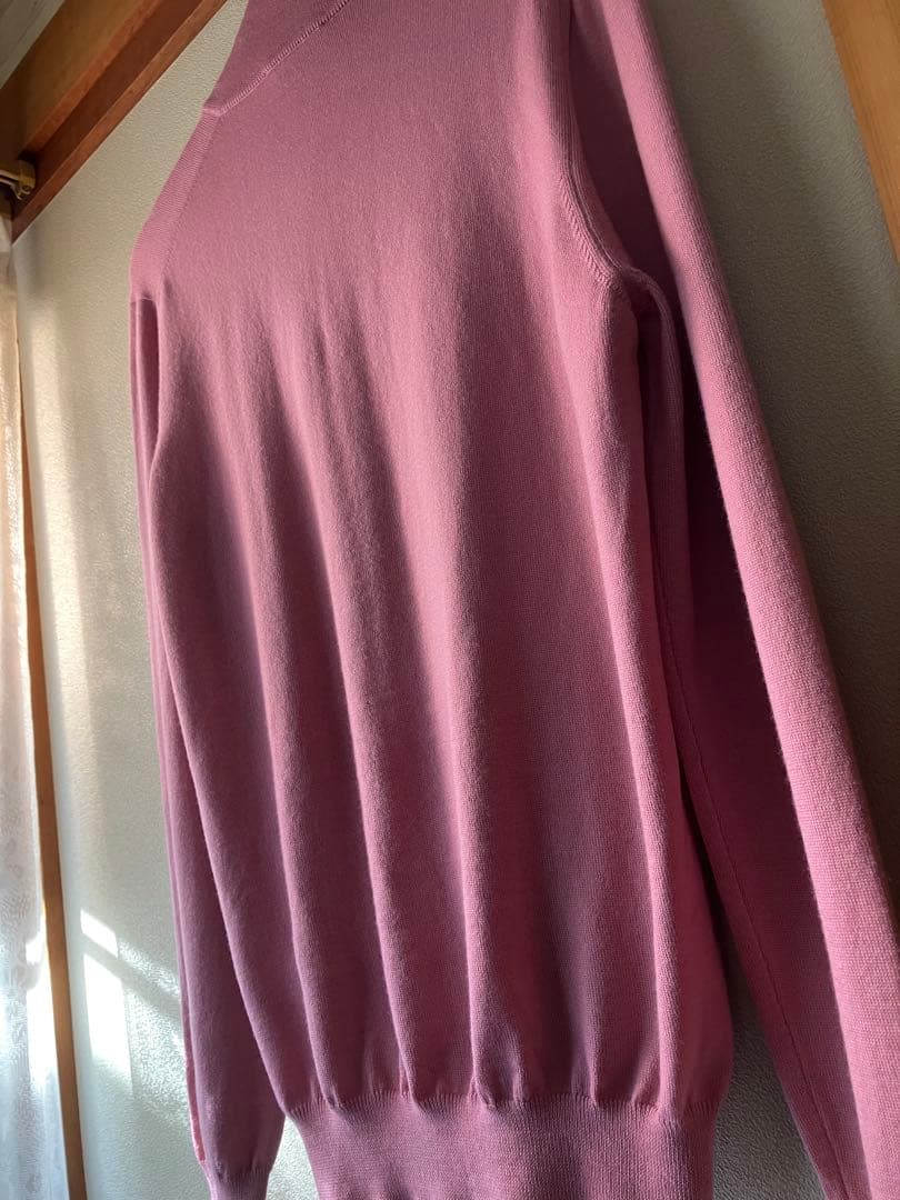 GRAN SASSO メリノウール 12G ハーフジップニット ピンク 52