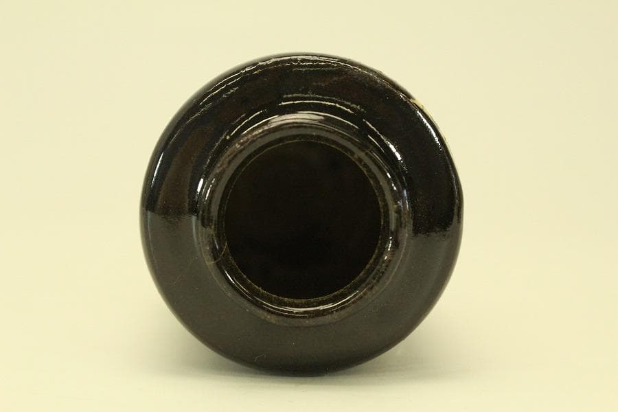 茶道具 黒織部 茶入 瑞光窯 辰ニ共箱 美品(A768)