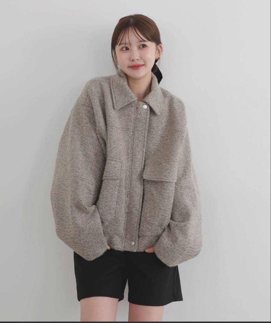 ＊12/26まで＊【ayu × LIAN】ステンカラーカールシャギーブルゾン