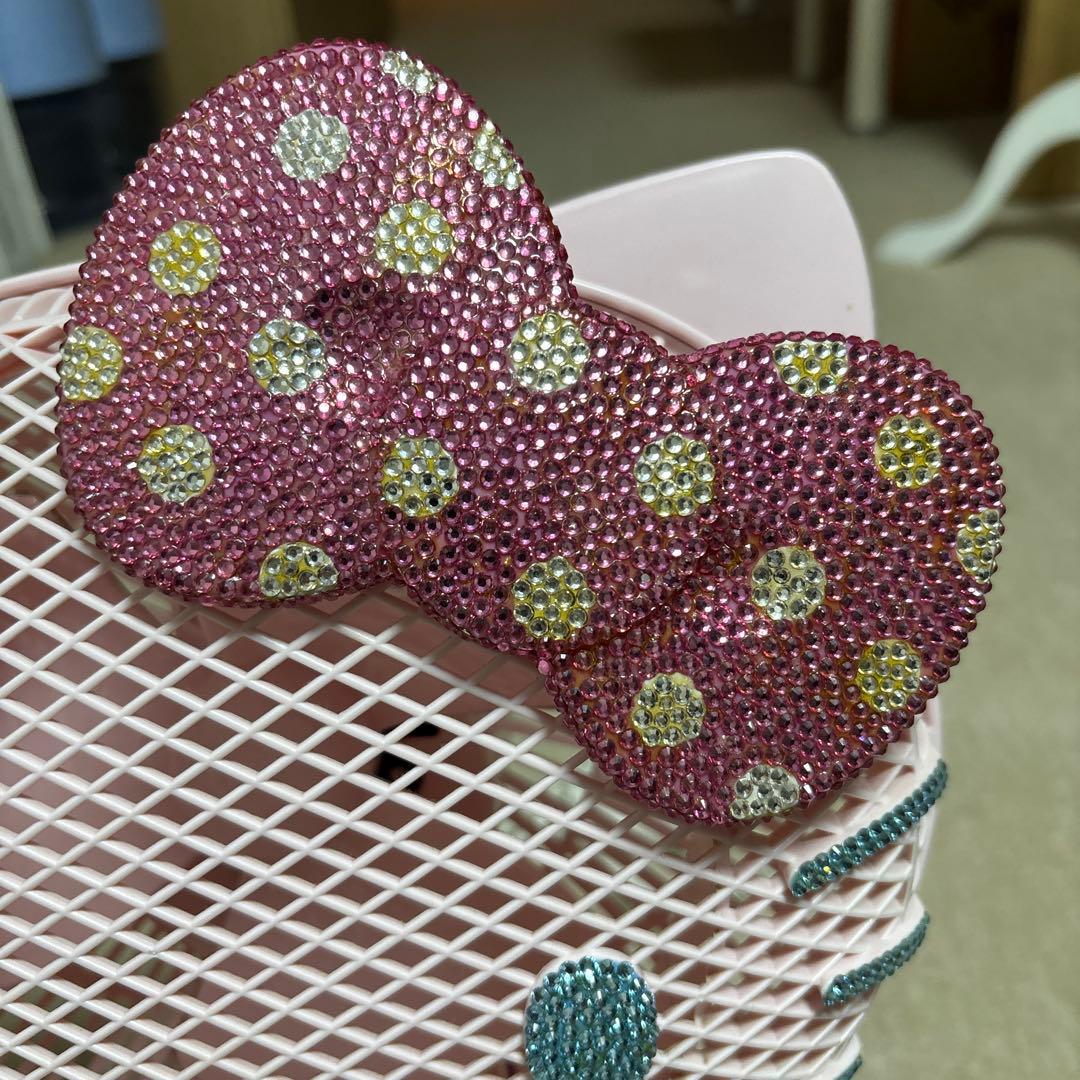 美品／ハローキティ 卓上扇風機 スワロ付き