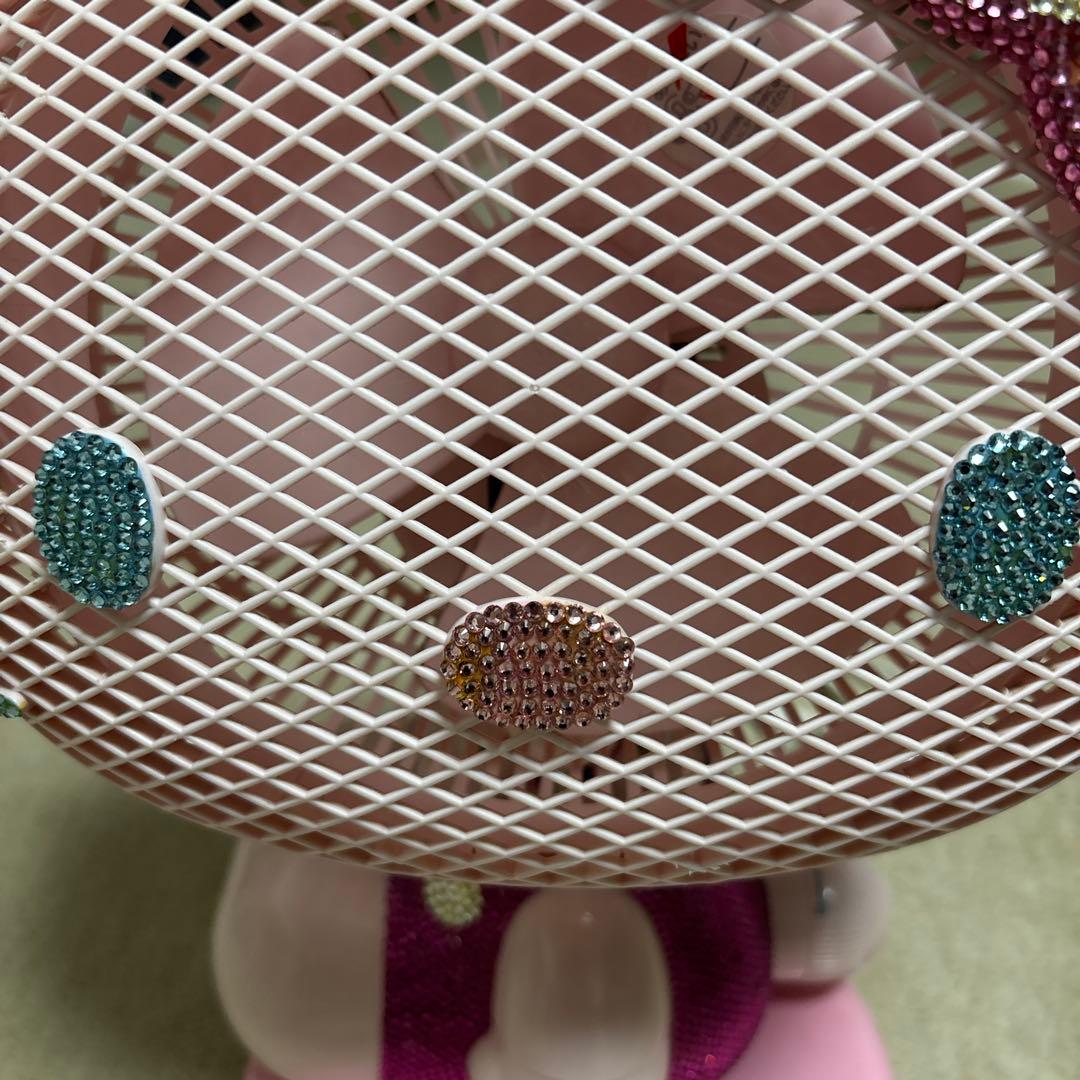 美品／ハローキティ 卓上扇風機 スワロ付き