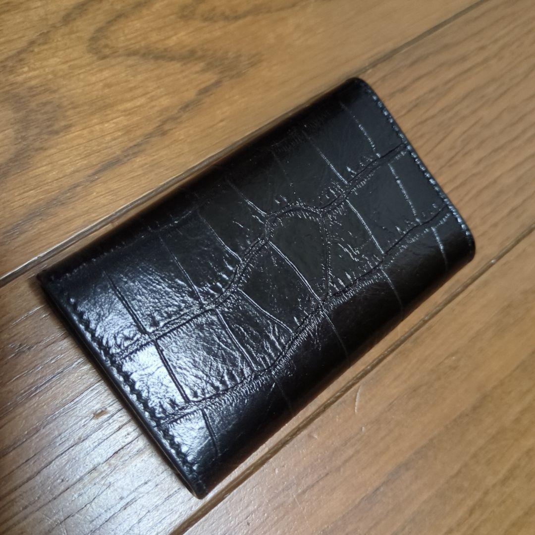CELINE クロコ型押し　ブラック　 キーケース