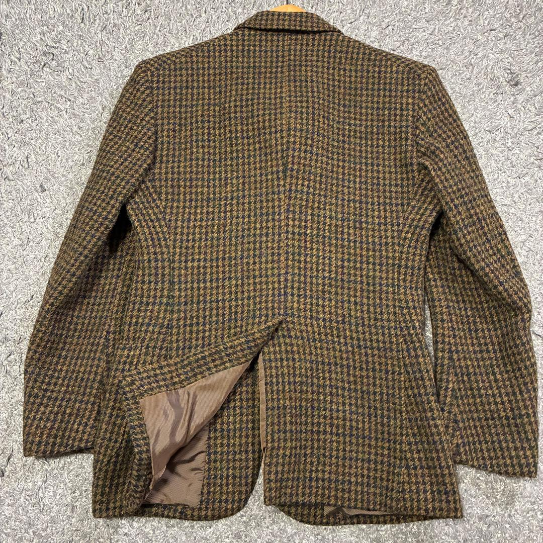 【美品】トランスコンチネンツ ハリスツイード テーラードジャケット ブラウン M
