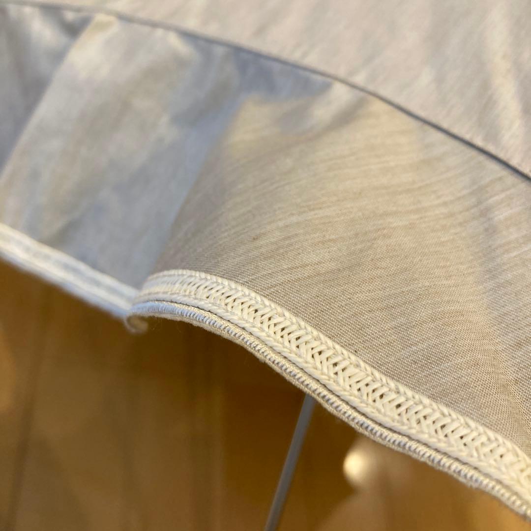 グレイシー　バンブー持ち手付きベージュフリル日傘