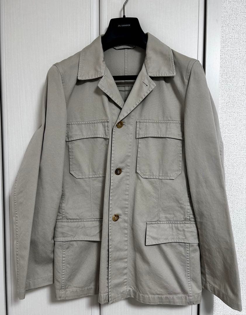JIL SANDER ジャケット　ミニタリー　メンズ　ベージュ