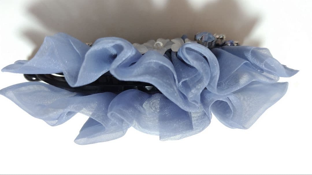 【新品同様】コンプレックスビズバナナクリップフラワーレースブルー