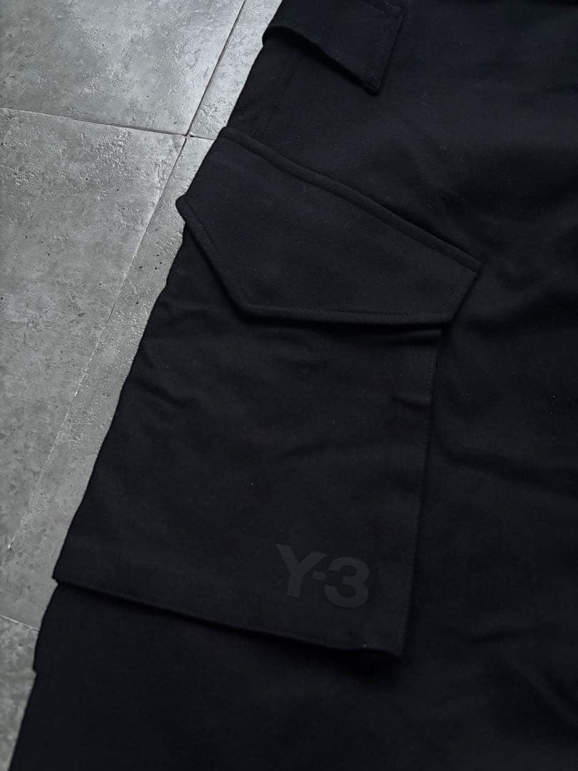 Y-3 ワイスリー ウール フランネル カーゴパンツ　ブラック　XSサイズ
