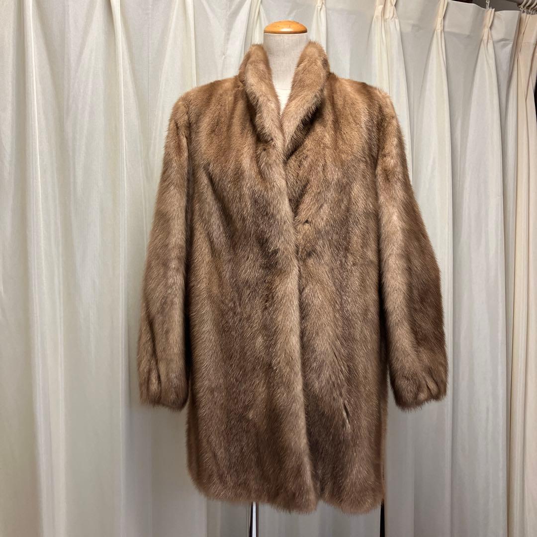 ミンク毛皮　ハーフコート　13号　L~XL