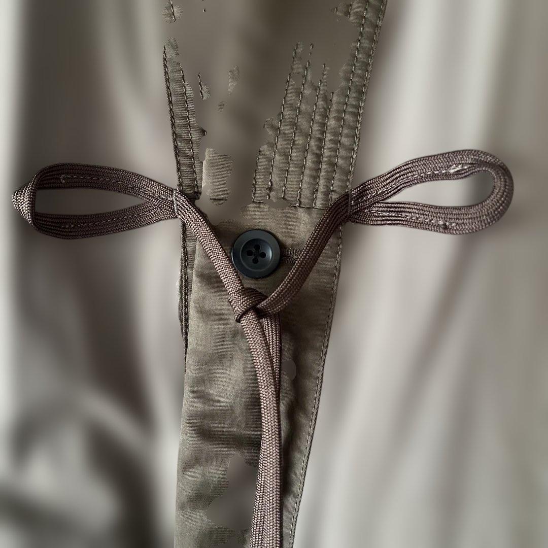 norbit ノーカラー羽織ジャケット ブラウンカーキ