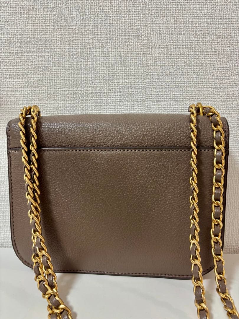 Tory Burch グレー レザー ショルダーバッグ