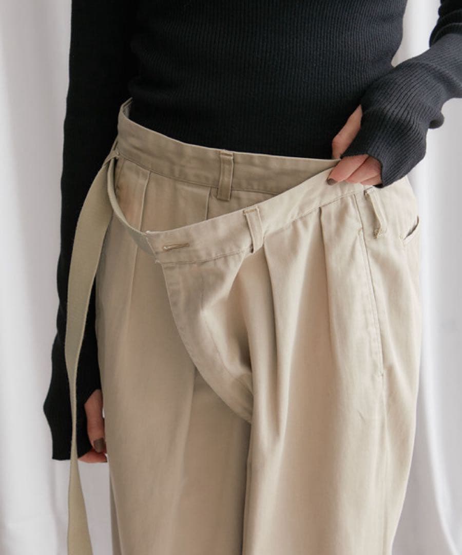 MAISON EUREKA メゾンエウレカ チノ リメイクラップパンツ