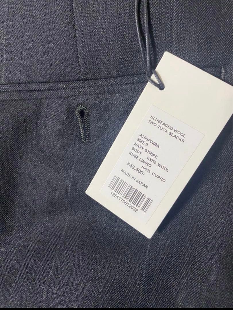 スーツ AURALEE25SS BLUEFACEDWOOL TWO-TUCKSLACKS