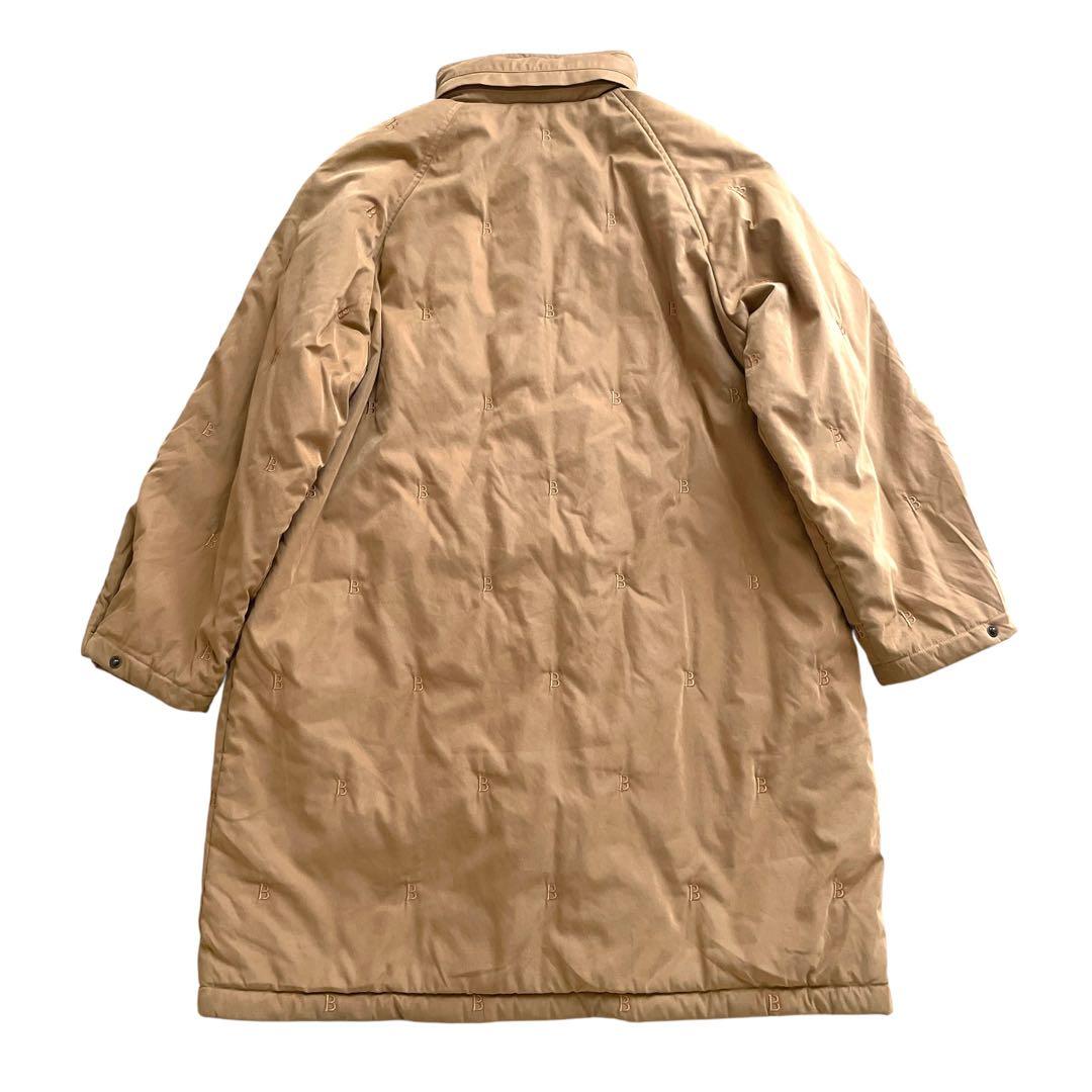美品 90sヴィンテージ Burberry ロゴ総柄 中綿入り コート フード付