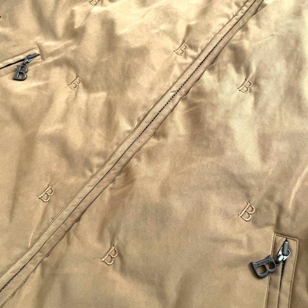 美品 90sヴィンテージ Burberry ロゴ総柄 中綿入り コート フード付