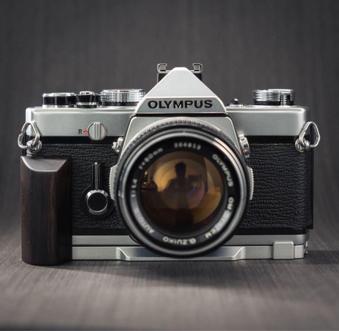 新品 OLYMPUS OM1、2、3用ハンドグリップ （黒檀/アルミニウム)