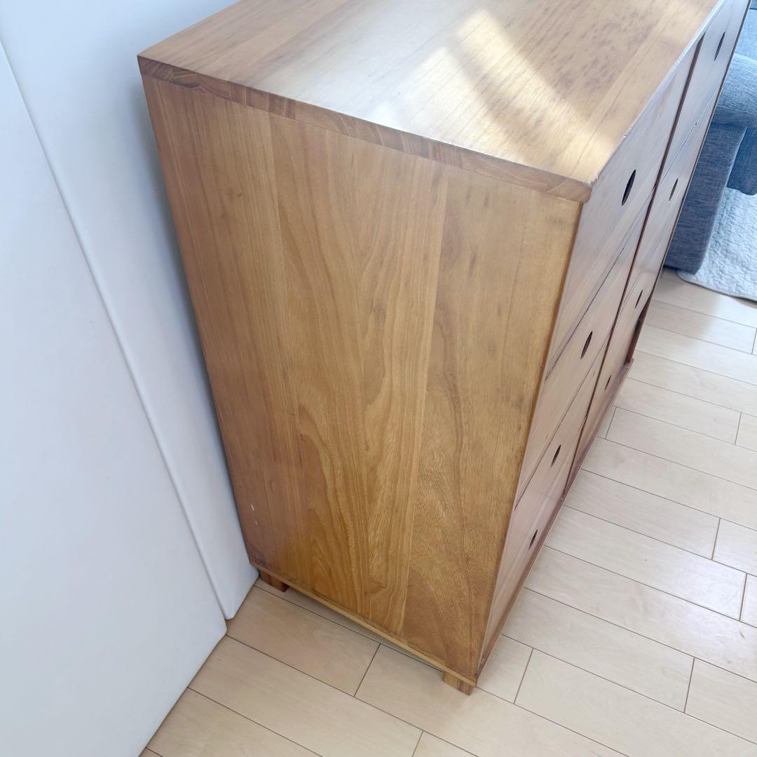 アンティーク　桐　ミドルチェスト　ロッキング工法　アポセカリー 9杯 幅80蟻組