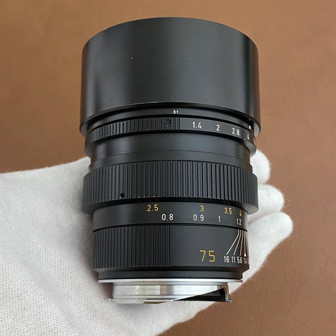 Summilux M75mm f1.4 フード組み込み メンテンス済み