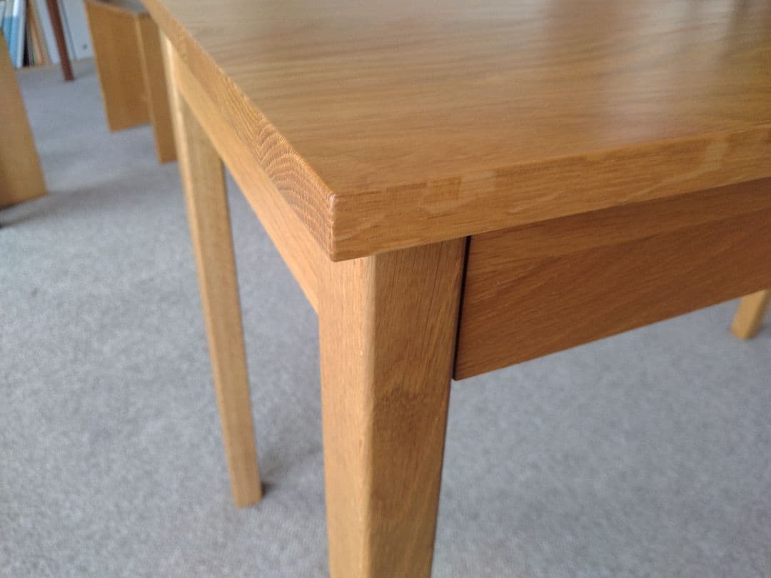 【すだ】MUJI/無印良品 無垢オーク材デスク110cm引出付/学習机