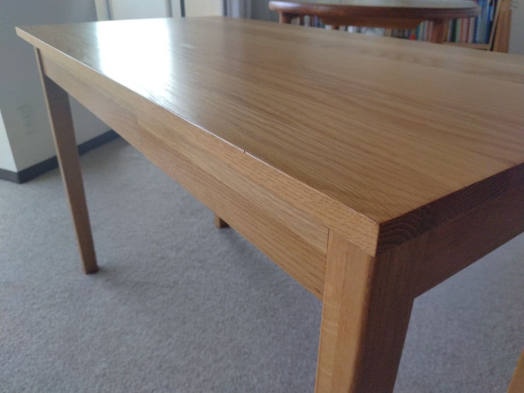 【すだ】MUJI/無印良品 無垢オーク材デスク110cm引出付/学習机