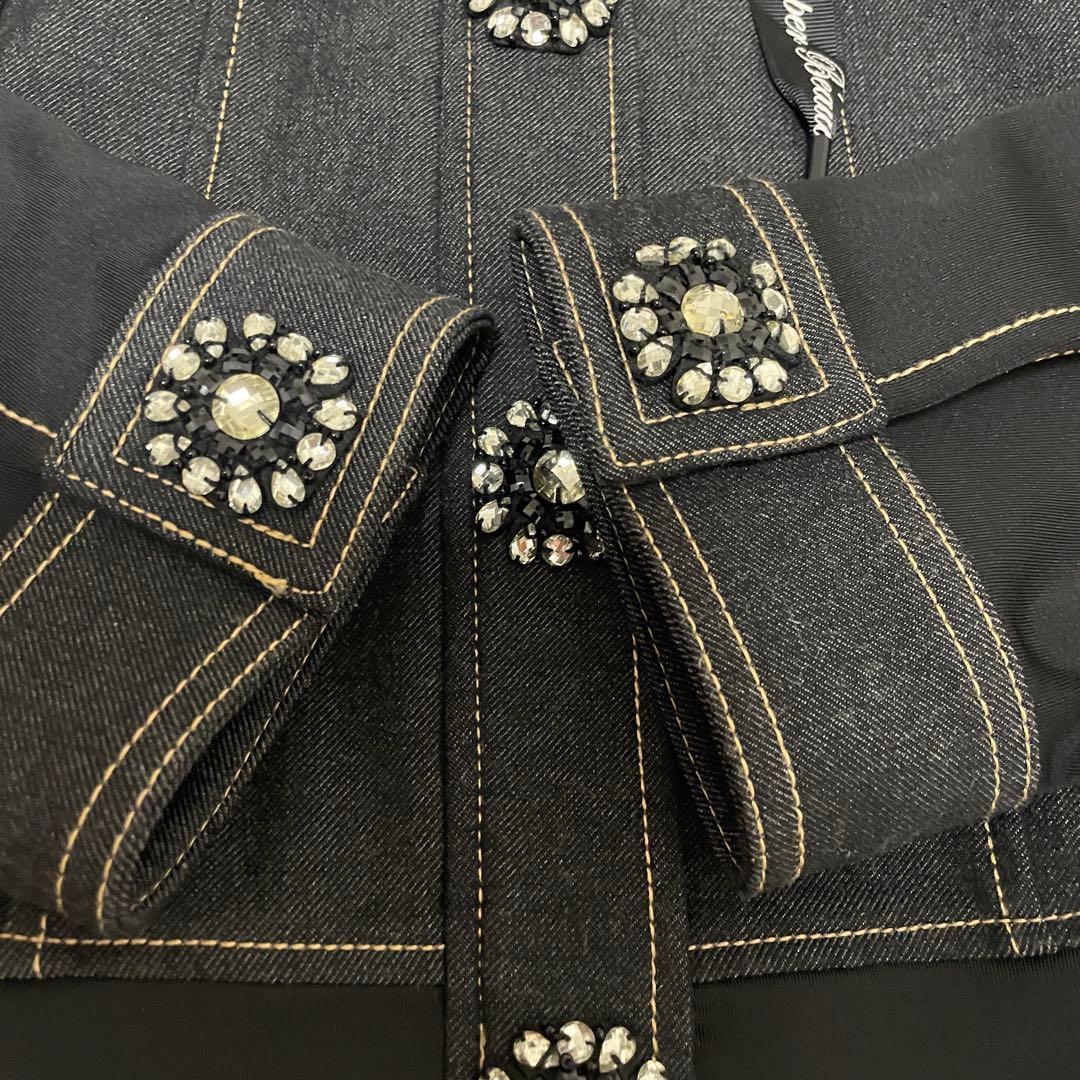 スーパービューティー　デニム風　ビジュー　パーカー