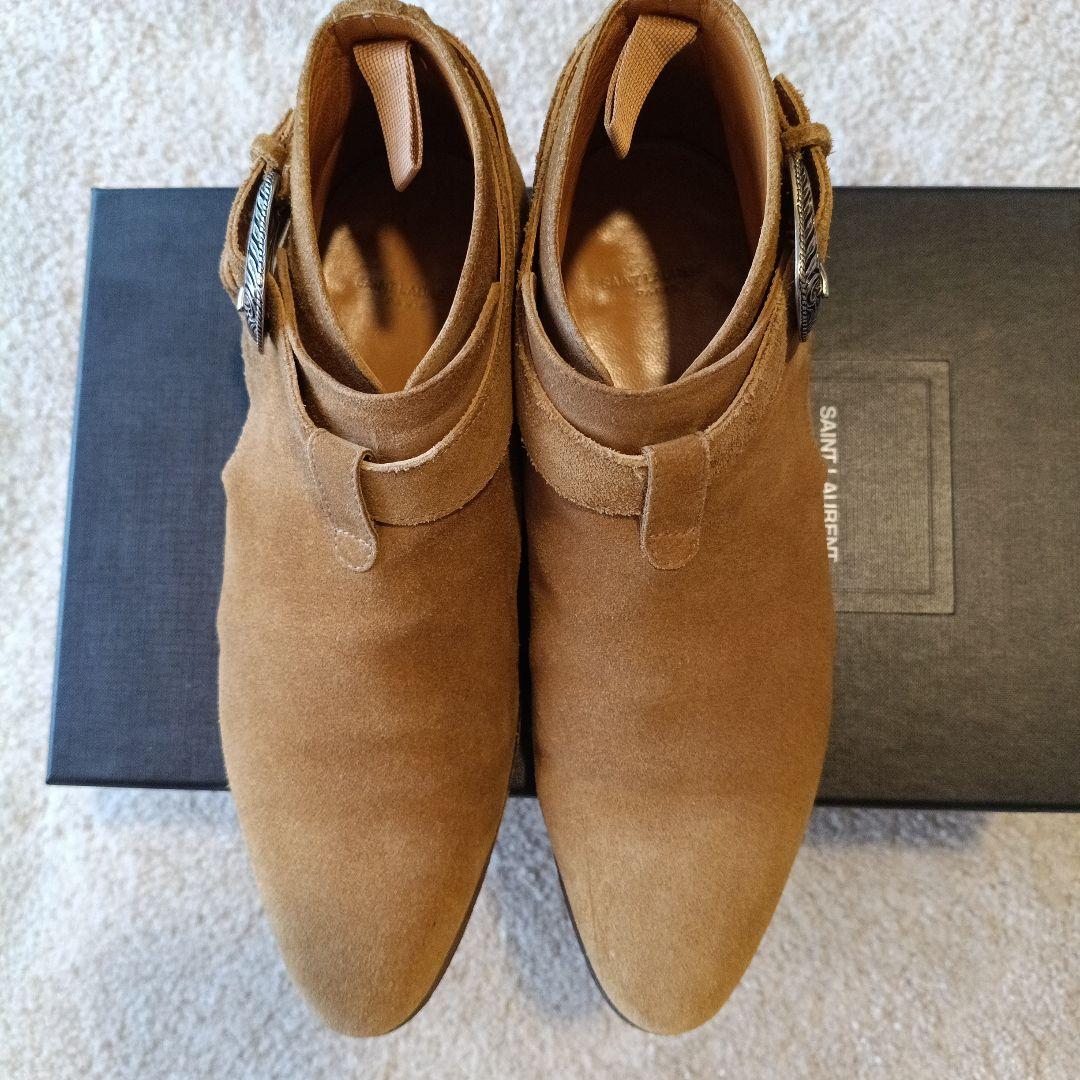 カ*ノ様 サンローラン クロップド ウエスタン ジョッパーブーツ スウェード