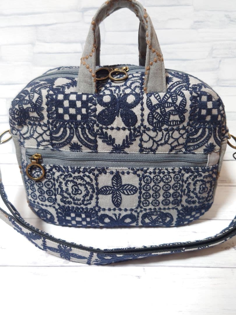 forest tile gray　ミナペルホネン　ボストンバッグ