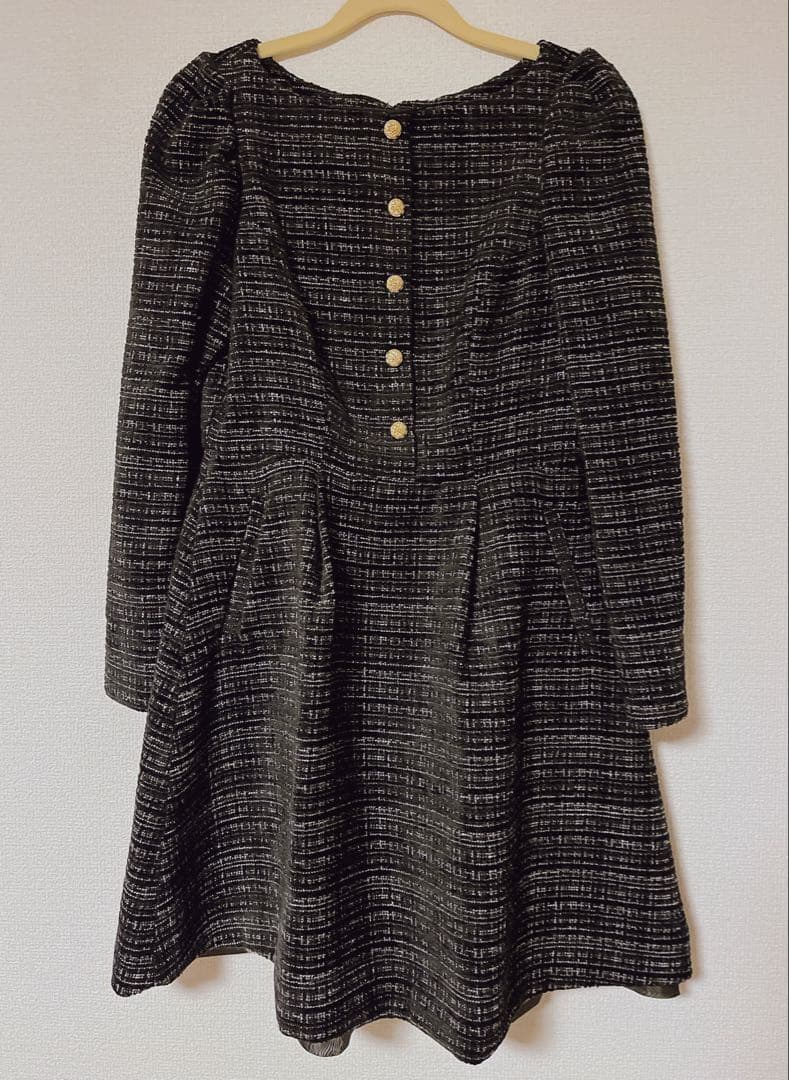 ワンピース Mondrian Tweed Mini Dress / black