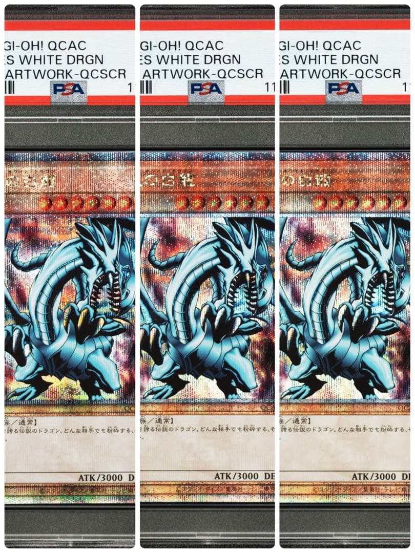 【PSA10】3連番 青眼の白龍　EX 25th クオシク 絵違い ブルーアイズ
