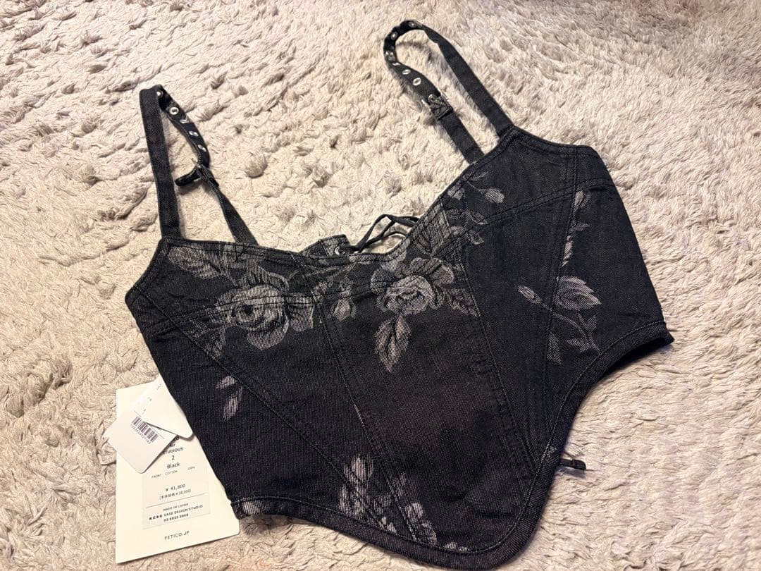 fetico×studious ローズデニムビスチェ