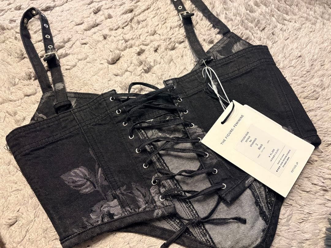 fetico×studious ローズデニムビスチェ