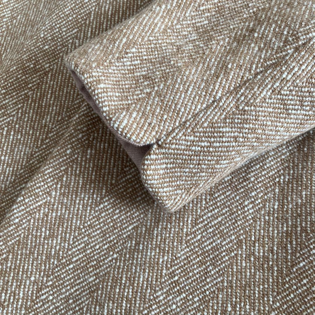 パラスパレス　ヘリンボーン織り　膝丈コート　カシミヤ混　 Lサイズ