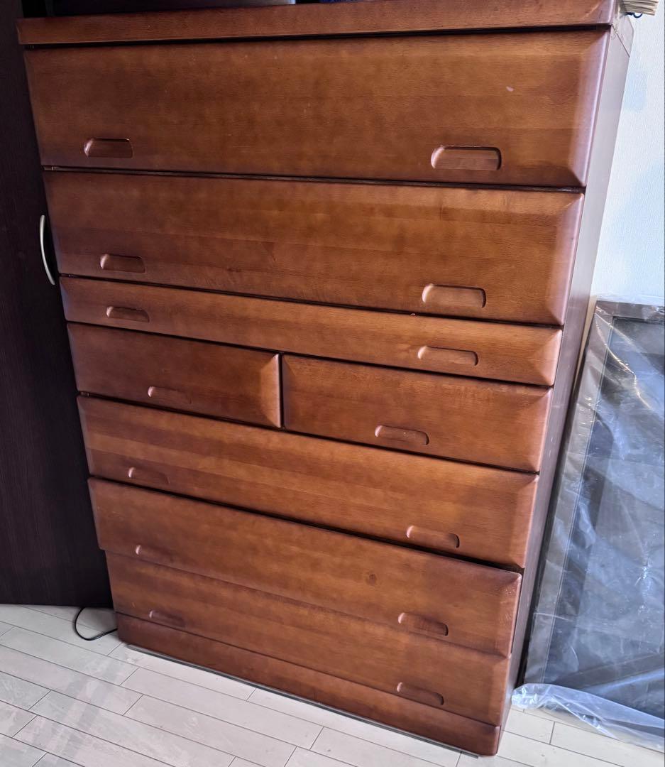 木製ブラウンチェスト 7段