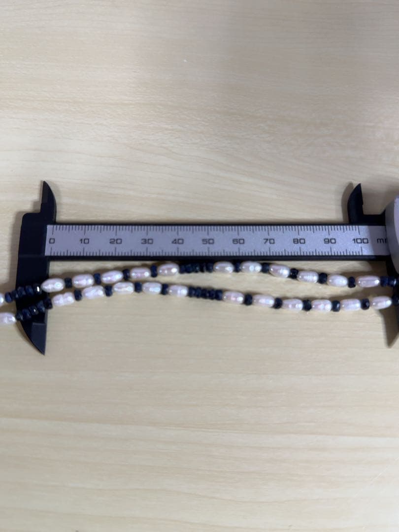 天然石瑪瑙カメオパール&サファイアコンビデザインネックレス　K18金