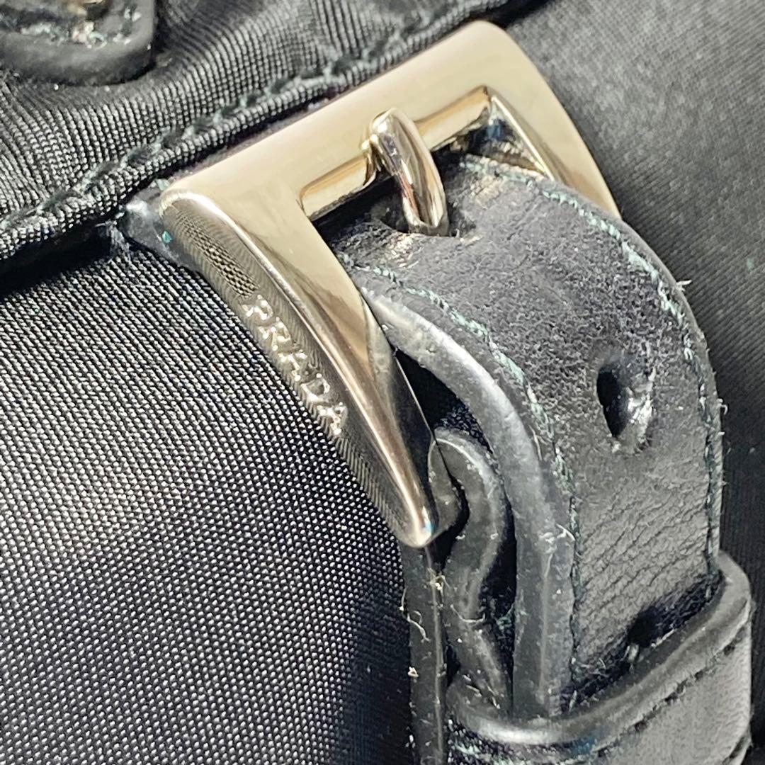 E9206 美品 プラダ PRADA ロゴプレート ウエストポーチ ナイロン