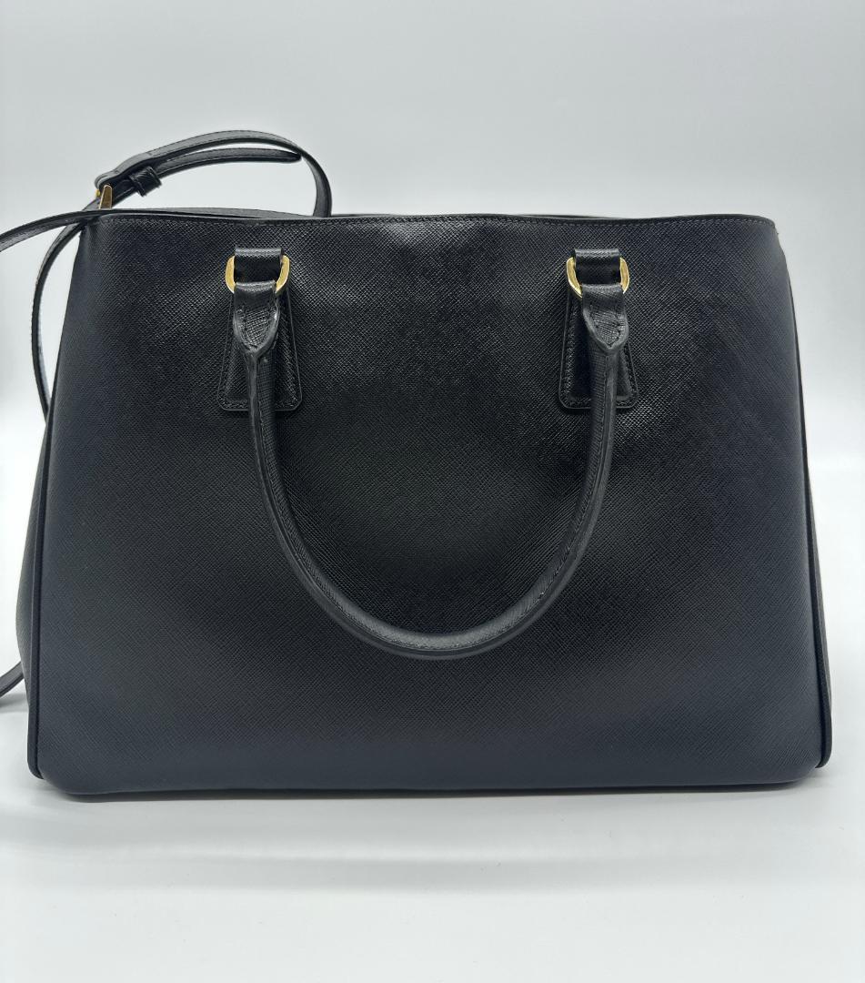 【極美品】プラダ サフィアーノ ガレリア 2WAYハンドバッグ レザー ブラック