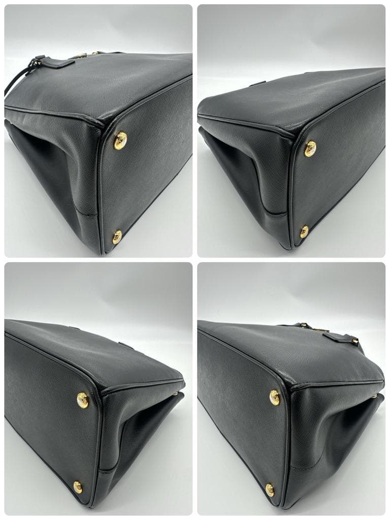 【極美品】プラダ サフィアーノ ガレリア 2WAYハンドバッグ レザー ブラック