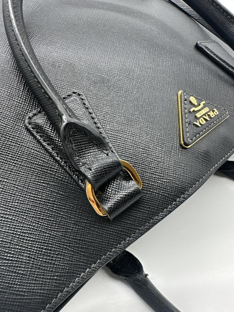 【極美品】プラダ サフィアーノ ガレリア 2WAYハンドバッグ レザー ブラック