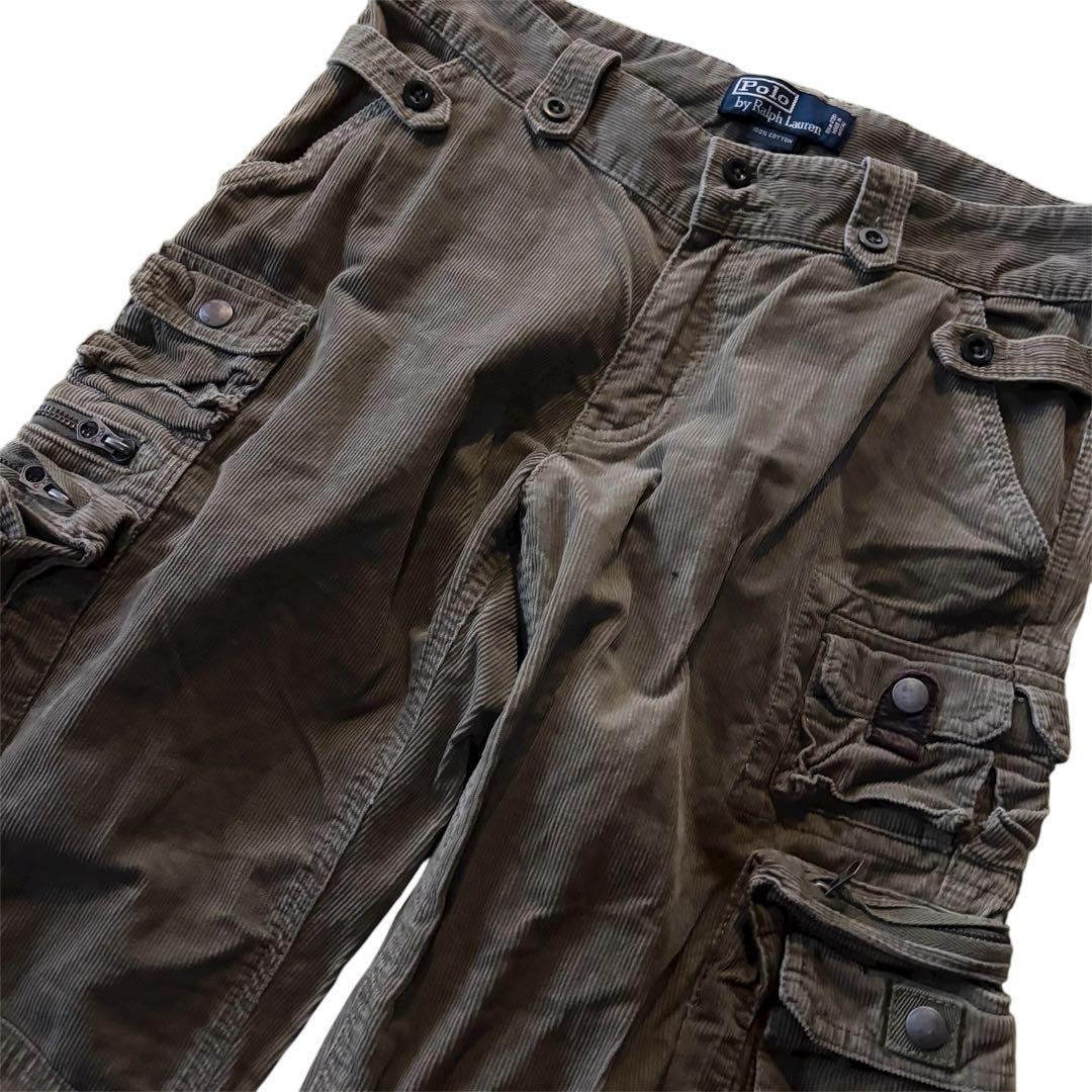 超希少　90s〜00sラルフローレン　コーデュロイ　パラシュートパンツ32/30