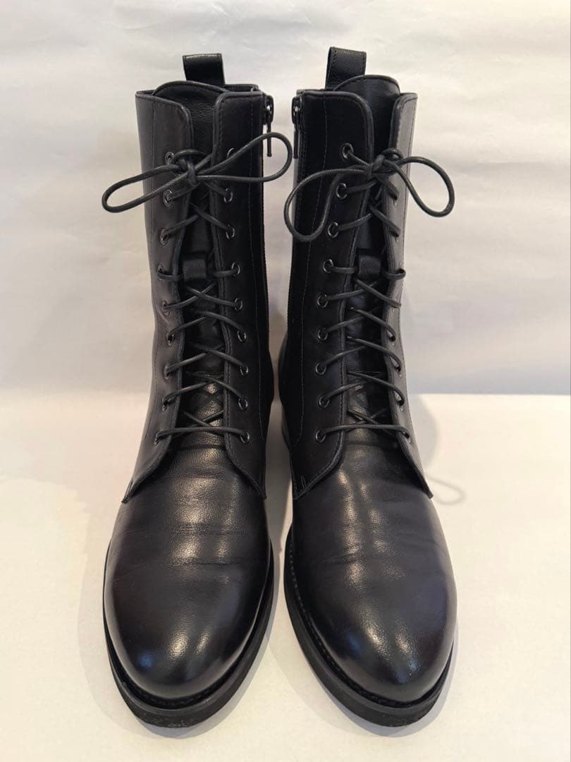 リクエストお値下中　ルカグロッシ レースアップブーツ 黒 36 サイドジッブ